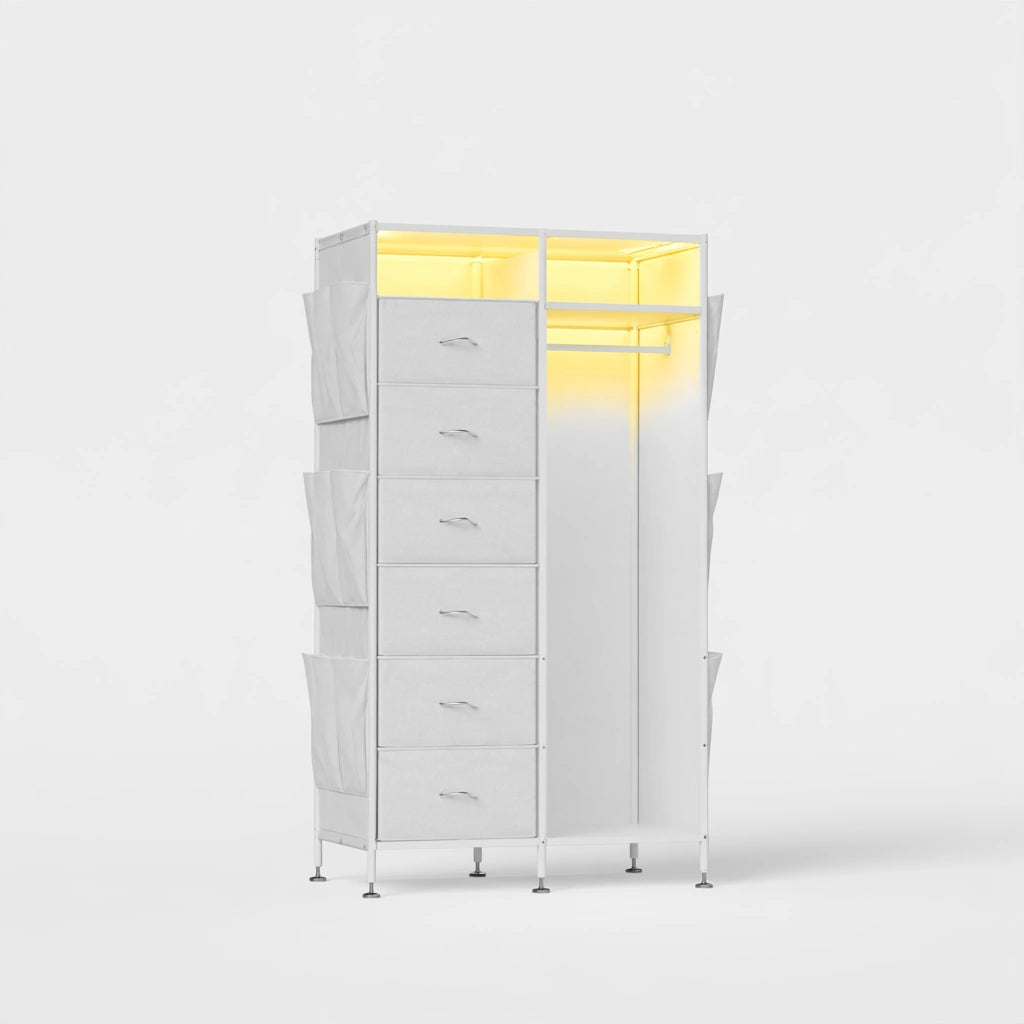 Set stoffen opbergboxen met stoffen bekleding, kleur lichtgrijs