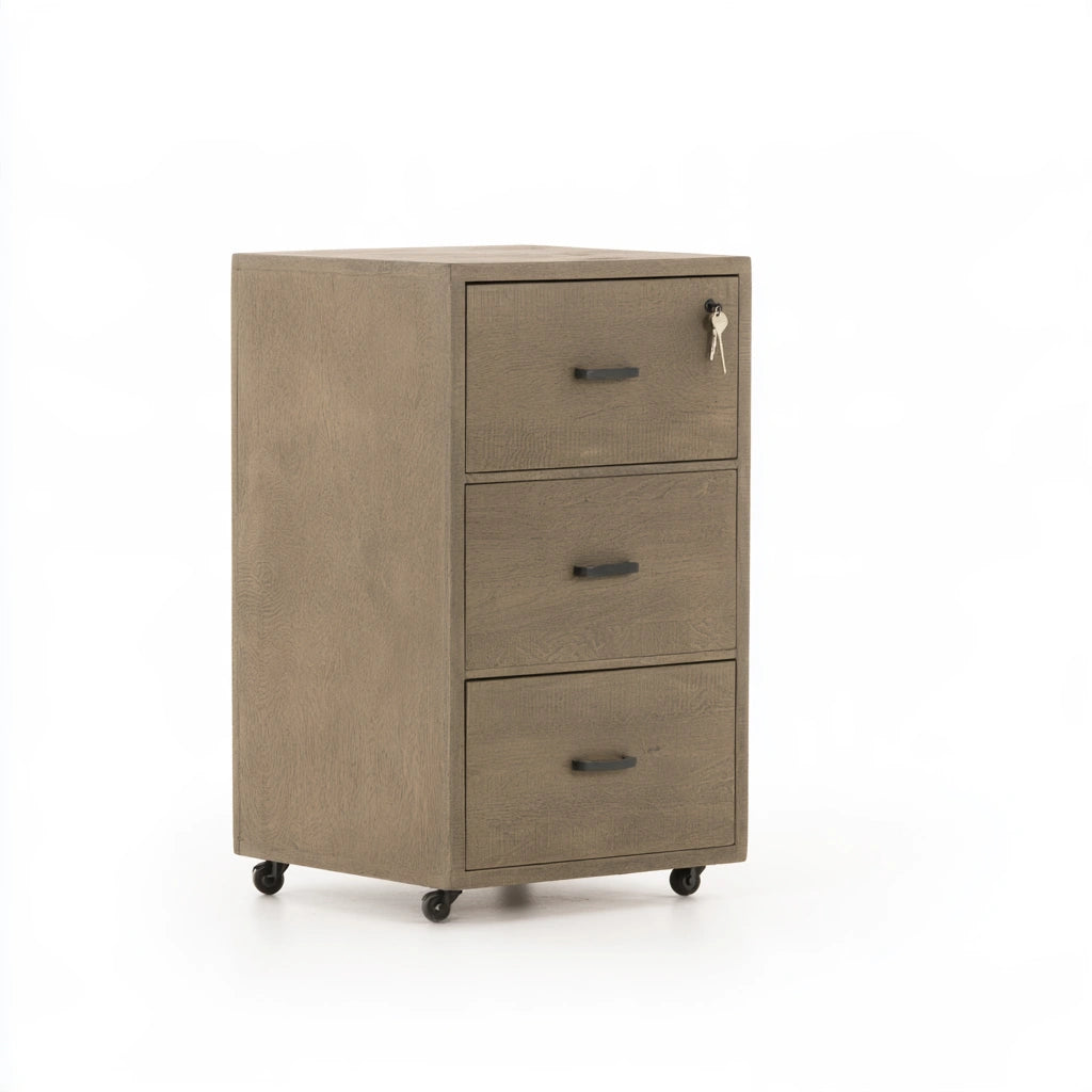 Ladeblok voor kantoor van hout, kleur naturelbruin