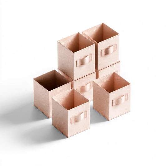 Set stoffen opbergboxen, kleur roze