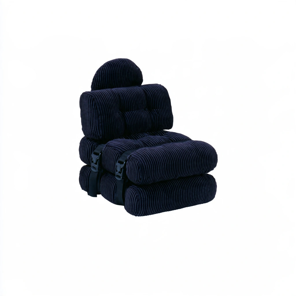 Accentfauteuil met ribfluwelen bekleding, kleur zwart